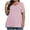 Pink, variant on Ayolanni Plus Size Woman Shirts Pink Plaid Short Sleeve V-Neck T-Shirts Summer Blouses for Ladies 4x