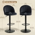thumbnail image 3 of HOMCOM Bar Stools Set of 2, Swivel Counter Height Barstools, Black, 3 of 10