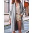 thumbnail image 4 of Womens Long Cardigan Sweaters Chunky Open Front Oversized Slouchy Knit Fall Trendy Coatigan Jackets Light Gray XL, 4 of 9