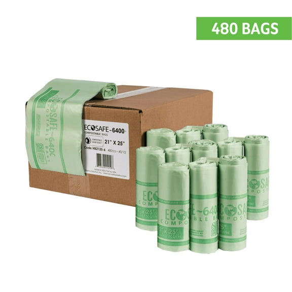 21x25" COMPOSTABLE BIN LINER, 0.6 MIL