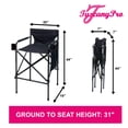 thumbnail image 7 of TuscanyPro Houdini Tall Director Chair - Set of 2 Quad Style, Super Compact Telescopic Folding Design with Jet Black, Anodized Aluminum Frame - Your Name/Logo Imprinted, 7 of 7