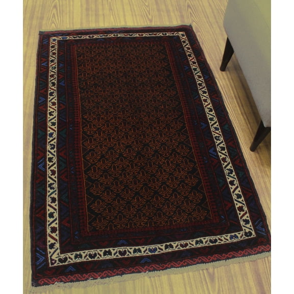 Semi Antique Raya Black/Brown Rug, 3'0" x 4'5"