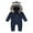 Navy, variant on ZZwxWA Infant Baby Boys Girls Solid Hooded Jumpsuit Playsuit Romper Clothes, Baby Kids Romper Jumpsuit Newborn Baby Boys Girls Snowsuits Infant Toddler Winter Snow Suit Coat Clothes