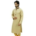 thumbnail image 4 of Atasi Men's Casual Beige Designer Long Kurta Ethnic Wear Tunic Shirt-Small, 4 of 8