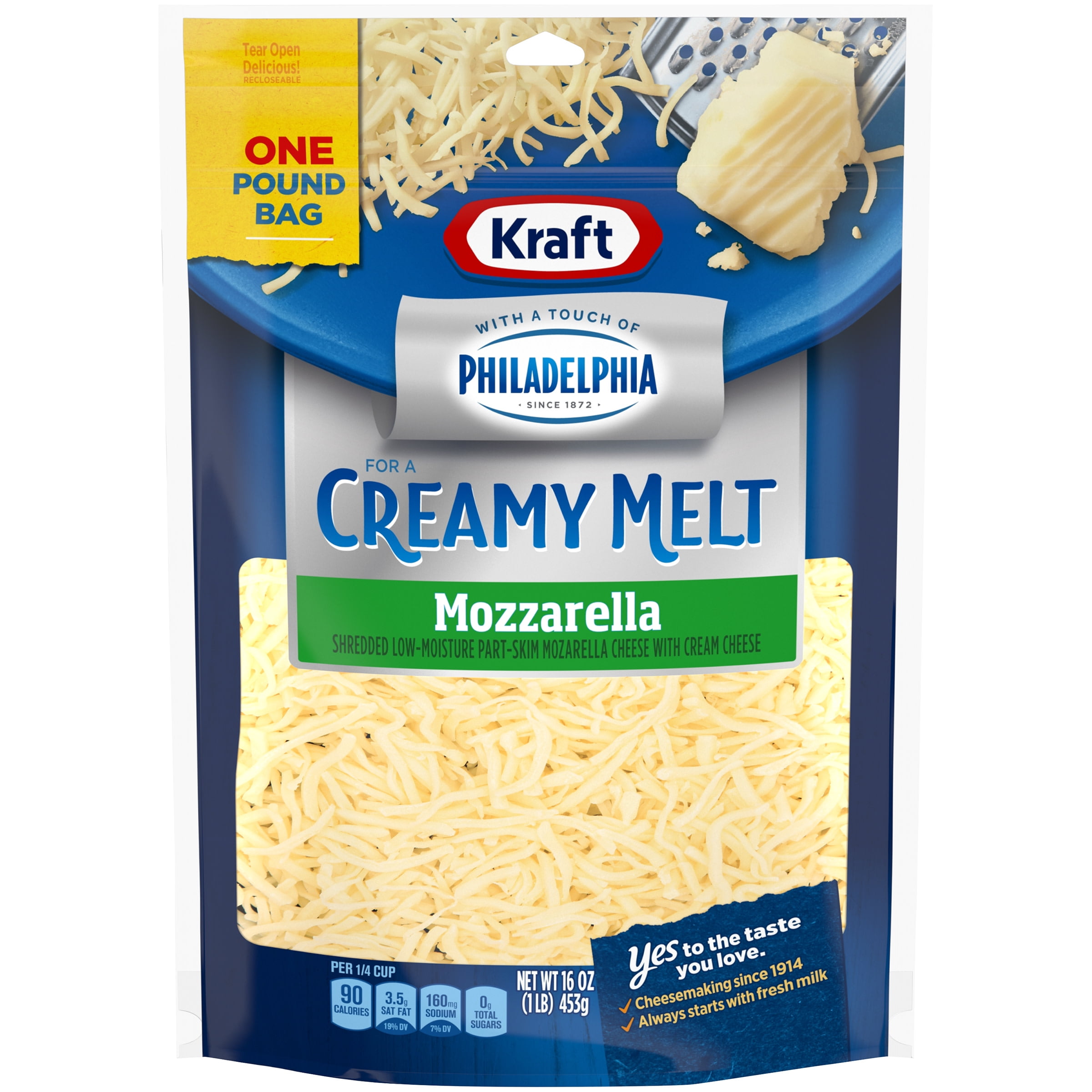 Kraft Mozzarella Shredded Cheese with a Touch of Philadelphia for a