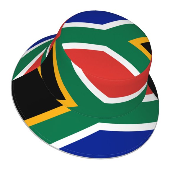 South African Flag Bucket Hat With Reflective Stripe For Men Women Reversible Outdoor Travel Hiking Beach Caps