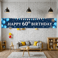 thumbnail image 2 of Blue Balloons Banner Colorful Stars Event Banner 60th Celebration for Birthday Party Indoor Decoration Photo Shoot, 2 of 6