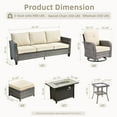 thumbnail image 5 of Ovios 7 Pieces Patio Furniture Set Outdoor Conversation All-Weather Rattan Sectional Sofa with Fire Pit Table & Swivel Chairs, 5 of 13