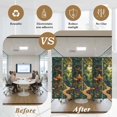 thumbnail image 6 of Forest Window Privacy Film, Vintage Cottage Mushroom Tree Floral Green Static Cling UV Sun Blocking Tint Film Heat Control Windows Films for Bedroom Bathroom, Window Stickers 29.5"x78.7", 6 of 8