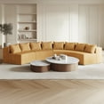 thumbnail image 2 of BUIORD 90.5" Curved Modular Sectional Sofa, Oversize Sponge Corduroy Modular Couch with 4 Pillows for Living Room, Yellow, 2 Modules, 2 of 10