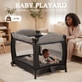 thumbnail image 5 of AILEEKISS 3-in-1 Foldable Baby Playard with Bassinet and Changing Table for Newborn, Black, 5 of 10