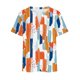 thumbnail image 4 of Fiudx Ofertas Relámpago Camiseta de Manga Corta con Cuello Redondo y Estampado Informal de Gran Tamaño para Mujer, 4 of 4