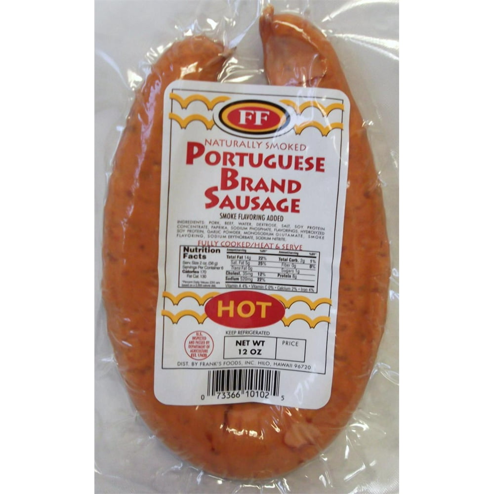 Frank's Foods Hot Portuguese Sausage, 12 Oz.