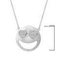 thumbnail image 4 of Cubic Zirconia Heart Eyes Emoji Pendant-Necklace in Sterling Silver on a 18 inch chain, 4 of 5