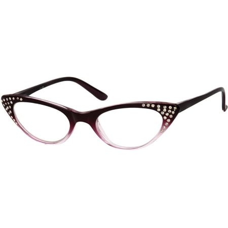 - Readers.com The Paulina Sparkly Rhinestone Cat Eye Reading Glasses