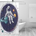 thumbnail image 2 of Yayeee Shower Curtain with Hooks 72"x72" Waterproof Fabric Bathroom Hanging Decor, Green Astronaut Planet, 2 of 5
