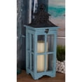 thumbnail image 3 of DecMode 2 Holder Blue Wood Lighthouse Style Decorative Candle Lantern, Set of 2, 3 of 10