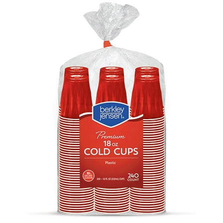 Berkley Jensen 18-Oz. Plastic Cups, 240 ct. - Red