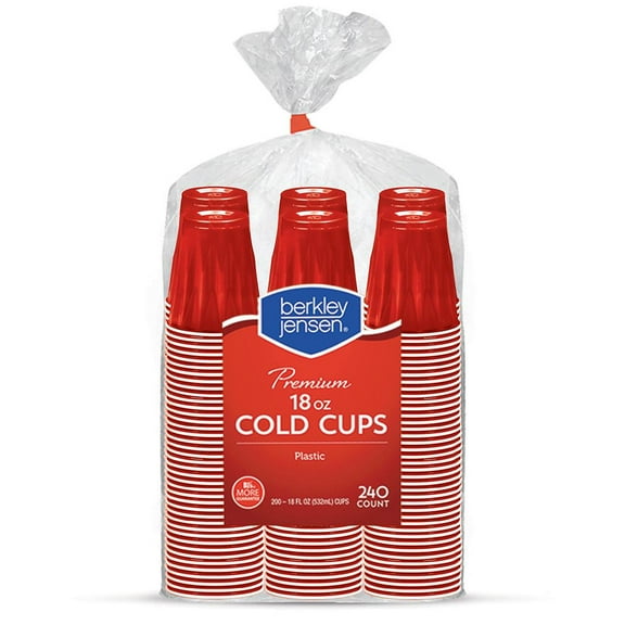 Berkley Jensen 18-Oz. Plastic Cups, 240 ct. - Red