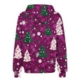 thumbnail image 4 of VERUGU Womens Jackets Casual Fall Winter Fashion Zipper Christmas Printed Coat Long Sleeve Drawstring Hooded Sweatshirt Purple 3XL, 4 of 6