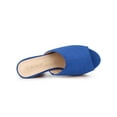 thumbnail image 4 of BLISSFUL STEP Women's Chunky Heels Platform Open Toe Slides Sandals Deep Blue 9, 4 of 7
