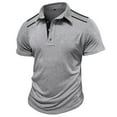 thumbnail image 3 of Fnnxeal Mens Polo Shirts Summer Lightweight Collared Button Short Sleeve Casual Gray Polo Shirts for Men Size S, 3 of 5