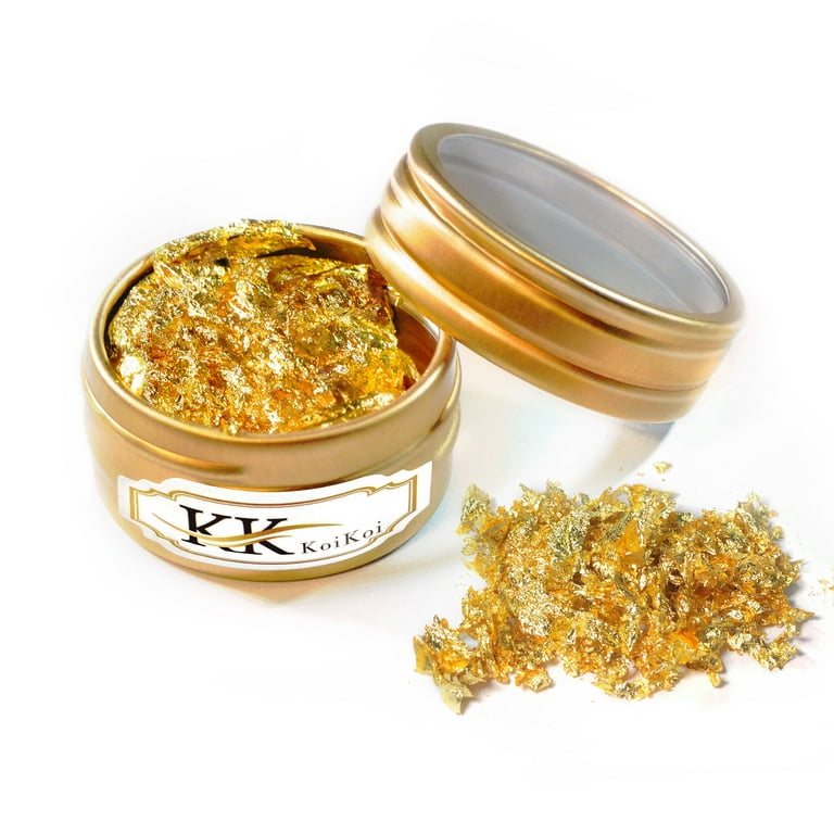 Edible Gold Leaf Flakes Set - 24K Gold Flakes and Algeria