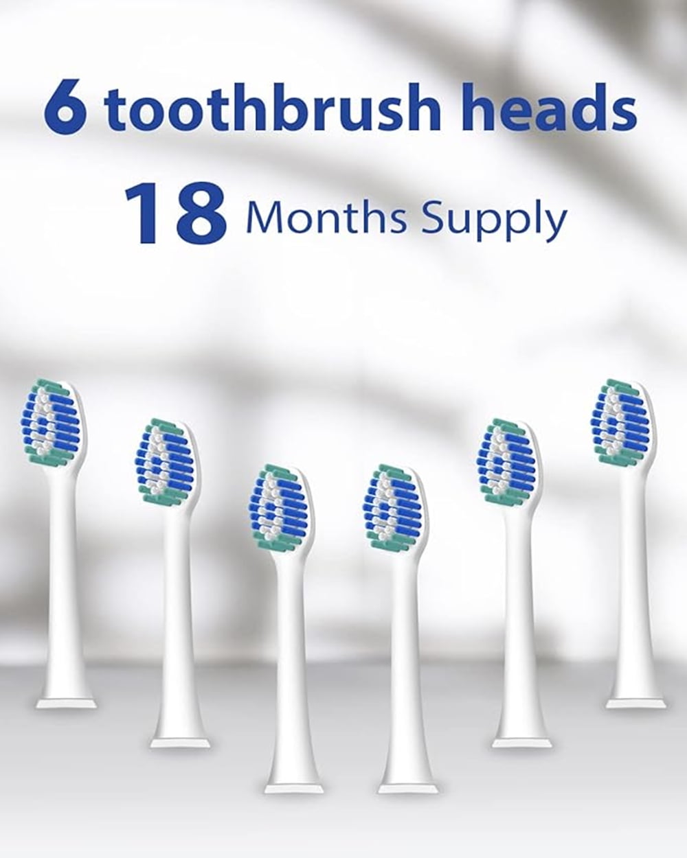 (2 pack) MySmile Sonic Rechargeable Electric Toothbrush Heads, 6 Count Replacement Toothbrush Heads, White, Individual Packaging