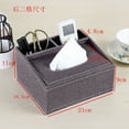 thumbnail image 2 of Namzi Tissue Box Cover Leather Retro Rectangular Multifunctional Remote Control Stationery Napkin Holder, Modern Facial Tissue Pumping Paper Dispenser Desk Organizer Storage Box Home，Dark Grey, 2 of 2