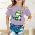 thumbnail image 2 of YUEHUA Kids Athletic Girls Shirts Girls Summer Short Sleeve T Shirt Cute Animal Print Casual Loose Fit Tee for Kids Comfortable Daily Wear Top for Spring and Summer, Size 6-7 Years, 2 of 4
