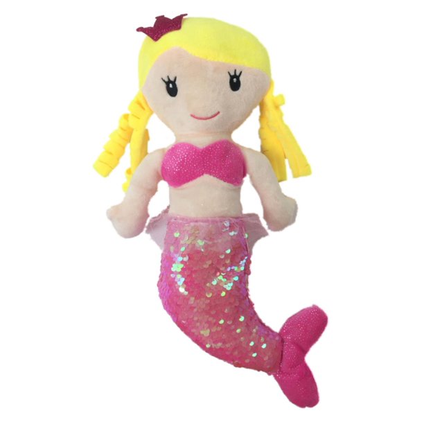 Linzy Toys 14 inch Victoria Mermaid With Pink Sequins Plush Doll
