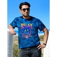 thumbnail image 2 of Flaming Globe And Eyeball Tie Dye Crystal Men -Image by Shutterstock, Male Small, 2 of 4