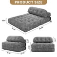thumbnail image 2 of Centilab 52" Folding Sofa Bed, Convertible Sleeper Chair Couch with Pillow, Foldable Futon Mattress with Back Support, Floor Sofa Bed for Living Room Bedroom, Double, Gray, 2 of 9