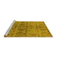 thumbnail image 2 of Ahgly Company Machine Washable Indoor Square Oriental Yellow Industrial Area Rugs, 6' Square, 2 of 4