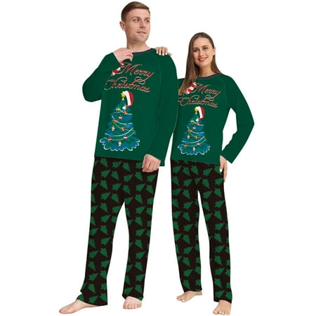 

Patlollav Christmas Long Sleeve Men Print Top+Pants Family Matching Pajamas Set