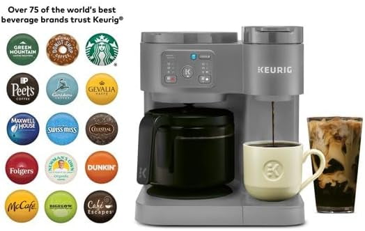 KeurigK-Duo Essentials, Hot & Iced Single-Serve KCup Pod Coffee Maker & Carafe, Moonlight Grey