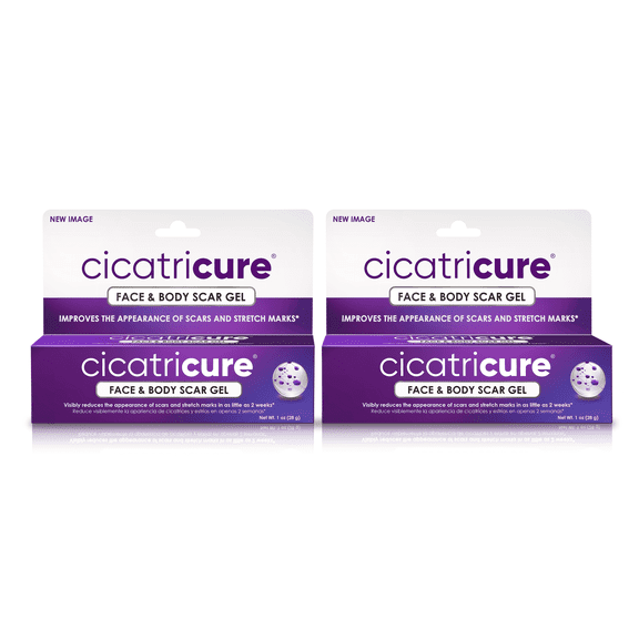 Cicatricure Scar Reducing Cream, Face & Body Scar Gel, 1 oz (2 Pack)