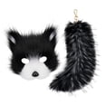thumbnail image 4 of Máscara y cola de Therian Strade Fareast Limited llavero de peluche con cola para club nocturno de carnaval En y negro, 4 of 8