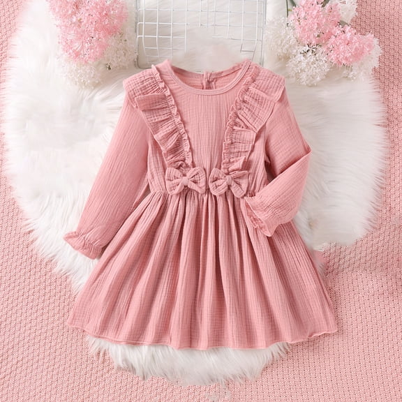 piuwrlz Kid Girls Unibody Princess Dress Bow Knot Cotton Skirts One Piece Skirt Set Pink Size 4Y