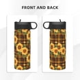 thumbnail image 3 of Balery Yellow Black Plaid Sunflower Pattern Water Bottle,18oz Sports Insulated Kettle for Cycling Gym Basketball Outdoor, Suitable as a Present, 3 of 8