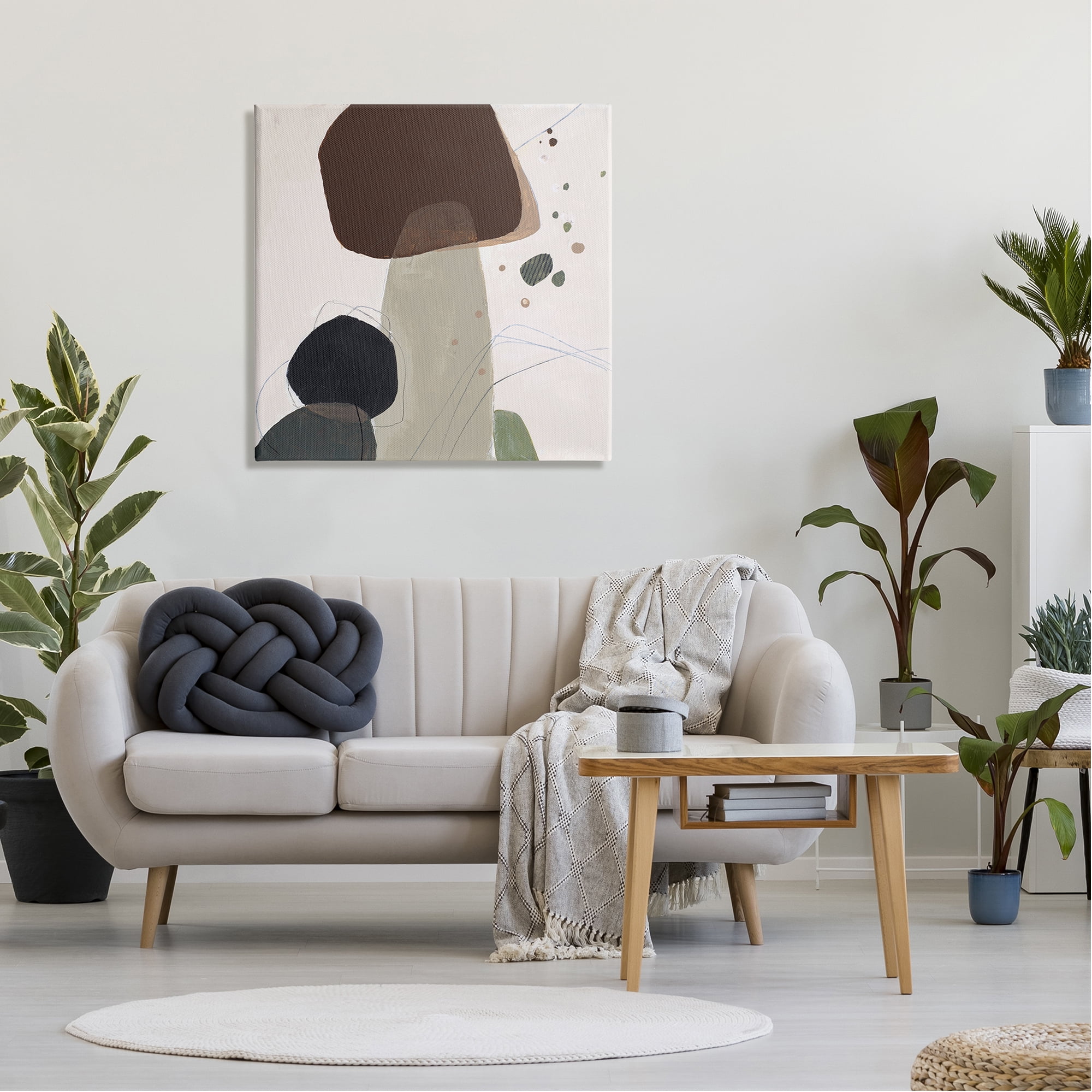 Stupell Industries Collaged Nature Shapes Abstract Painting Gallery Wrapped Canvas Art Print Wall Art, 30 x 30