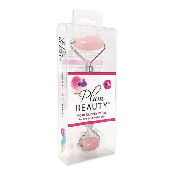 Clio Plum Beauty Rose Quartz Facial Roller for Skin Tone - Pink