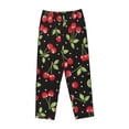 thumbnail image 4 of Xecao Sweet Red Cherry Women's Straight Lounge Pajama Pants: The Epitome of Relaxed Sleepwear, 4 of 9