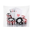 thumbnail image 1 of Poker Tapestry, Monochrome Style Casino Chips Dice and Playing Cards on Star Motif Art Image, Fabric Wall Hanging Decor for Bedroom Living Room Dorm, 2 Sizes, White and Black, by Ambesonne, 1 of 1