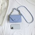 thumbnail image 3 of Monedero de cadena para mujer, sobre sólido, Bolso de moda para mujer, Bolso tipo cartera (azul), 3 of 6