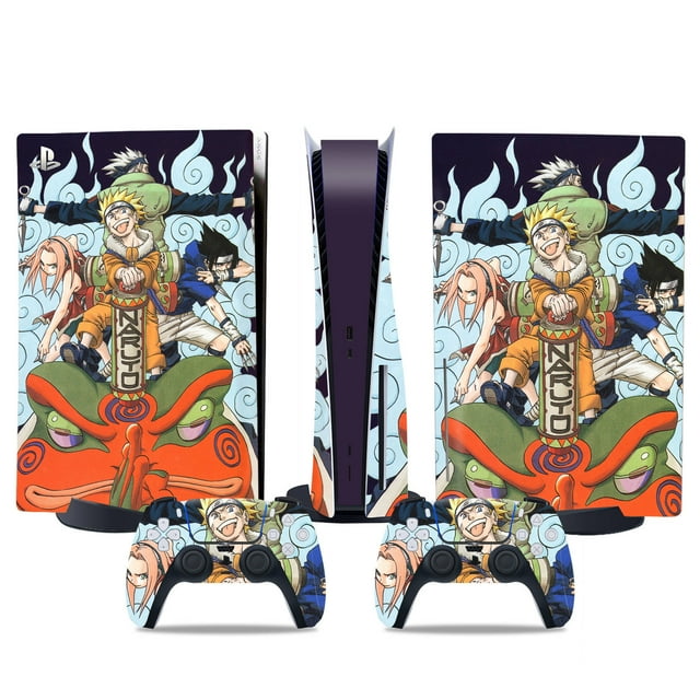 PS5 optical drive version sticker, cool PS5 skin, controller handle,for PS5 console and controller,NARUTO