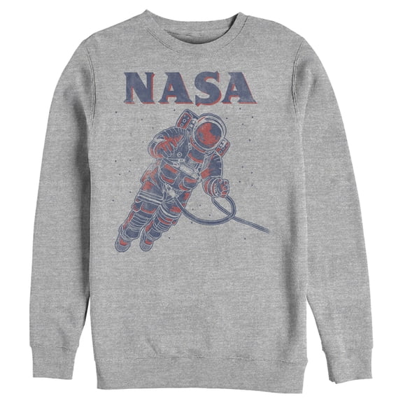 Men's NASA Neon Astronaut Cowboy In Space Sweatshirt Athletic Heather X Large