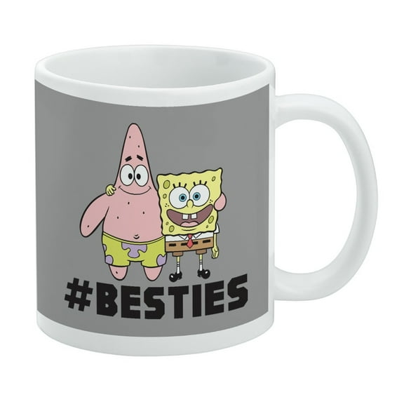 SpongeBob Besties Ceramic Coffee Mug, Novelty Gift Mugs for Coffee, Tea and Hot Drinks, 11oz, White
