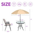 thumbnail image 5 of 6-Piece Outdoor Bistro Set with Removable Umbrella, Glass Table, and 4 Folding Chairs, Ideal Patio Dining Furniture for Relaxation and Entertaining, 5 of 6