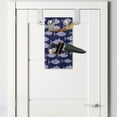 thumbnail image 2 of Fish Hanging Pocket Organizer, Grunge Silhouettes of Dangerous Piranhas Repetitive Pattern, Printed Polyester Storage Bag with Pockets, 9" x 16", Indigo and Pastel Purple, 2 of 2